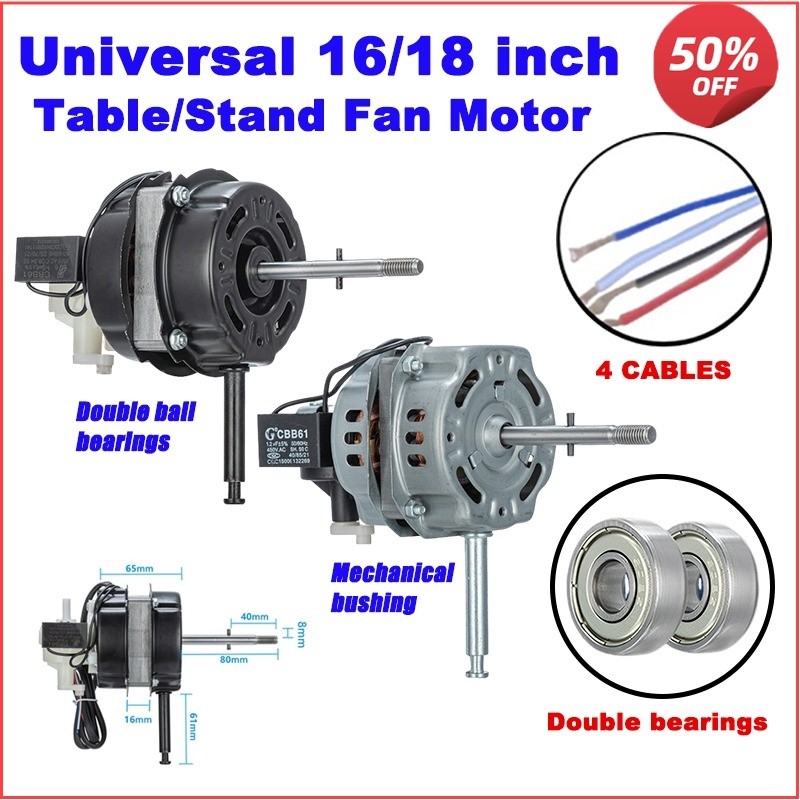 【100%pure cooper】UPGRADED DOUBLE BEARING Universal 16/18 INCH TABLE FAN ...