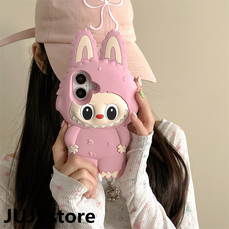 JUJI Cartoon Pink LABUBU Pattern IPhone Case for Iphone 16 Promax 15pm