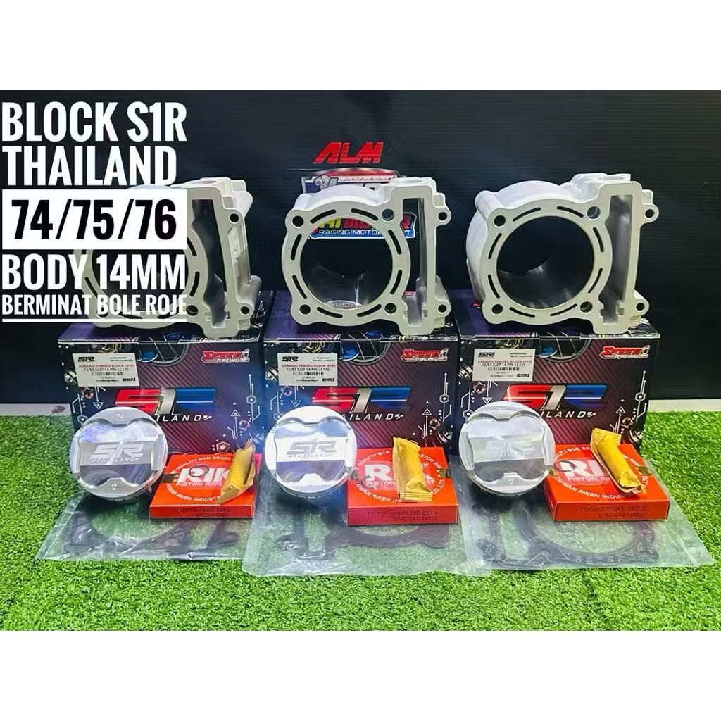 S1R RACING BLOCK CERAMIC THAILAND FORGED 77MM 78MM VPRO HEAD SUPER 26/ ...