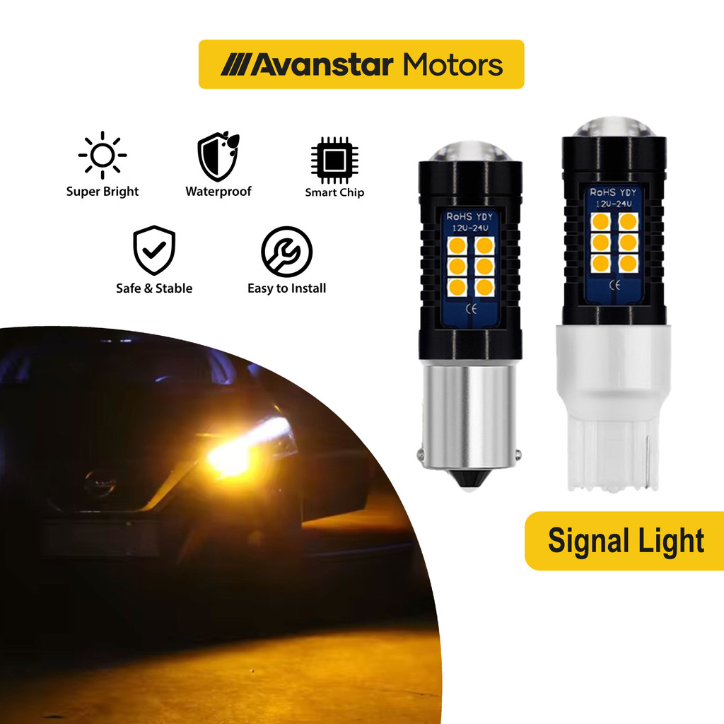 2PCS 21LED Car Signal Light Flash Signal Bulb Car Thai Look Signal ...