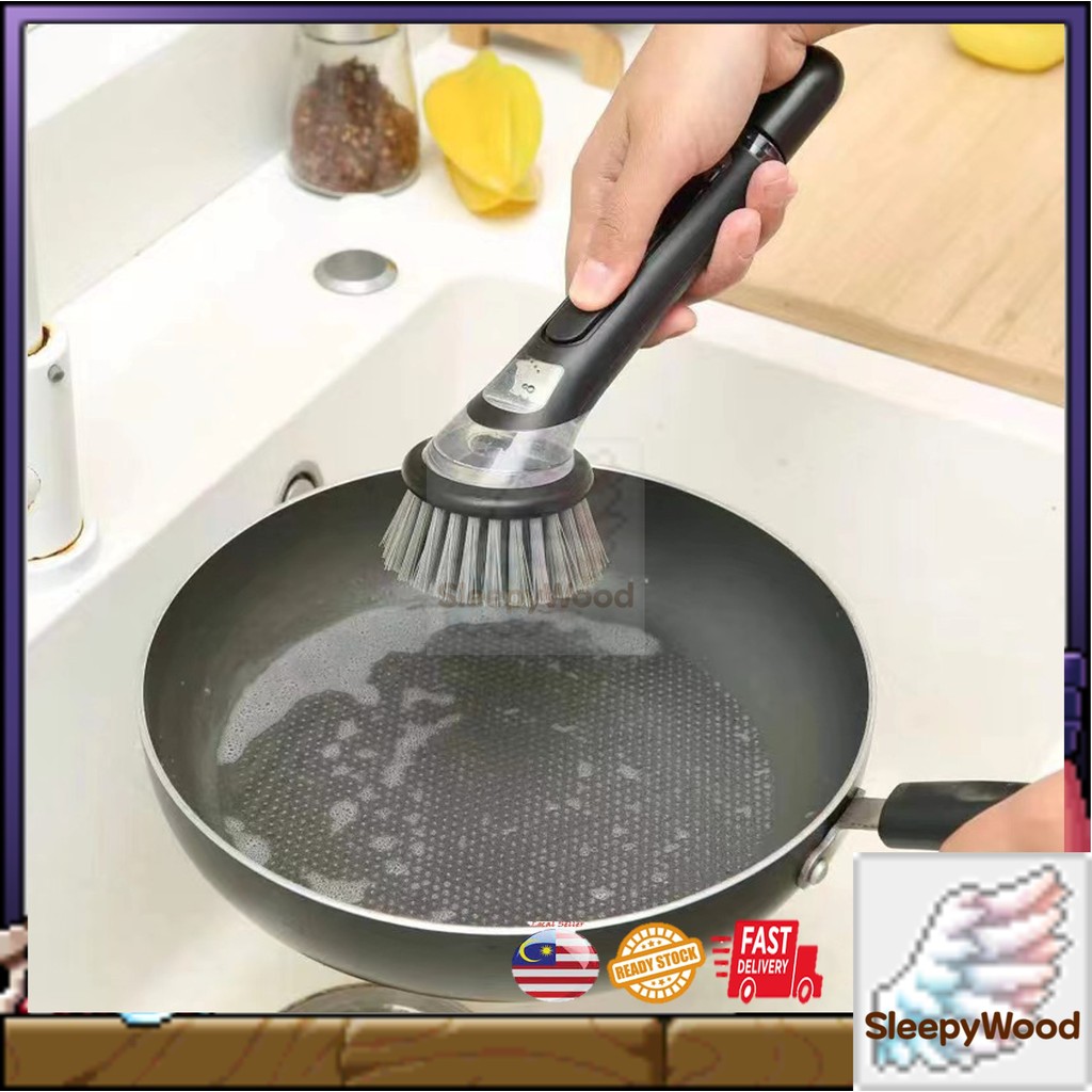 Multi-Functional Liquid-Dispensing Pot Scrubber Brush – Clean Pots ...