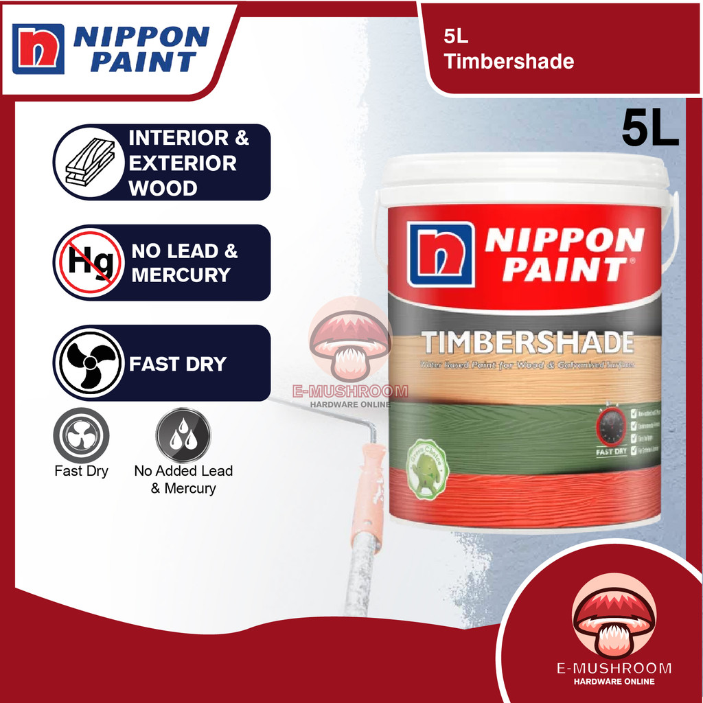5L Nippon Paint Timbershade Wood & Wall Finish Paint For Wood ...