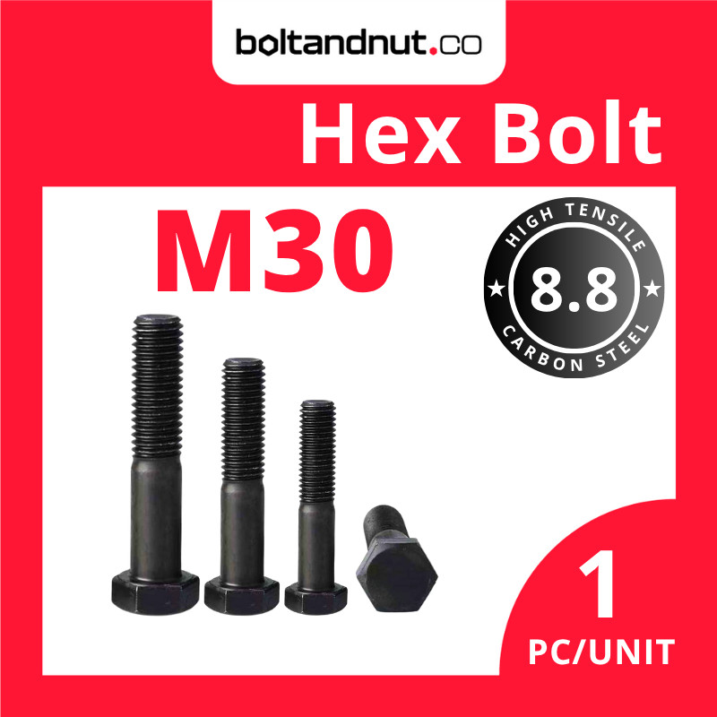 M30 Hex Bolt DIN931 | Half Thread Skru | Grade 8.8 High-Tensile Steel ...