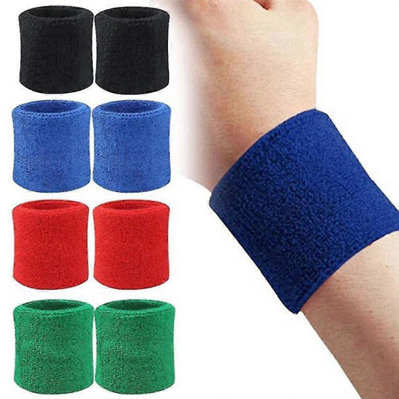 Hand Wrist Cotton Sweatband Gym Workout Sport Tennis Basketball Wrist ...