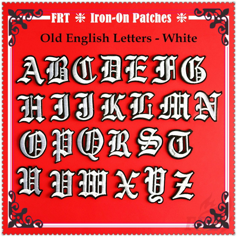 Old English Letters - White Iron-on Patch 1Pc Diy Embroidery Patch Sew ...
