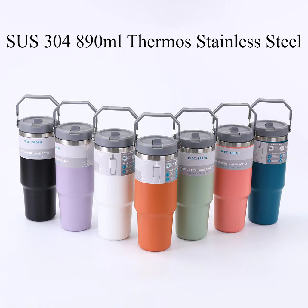 900ml 304 Stainless Steel Handheld Thermos Insulated Vacuum Tumbler Hot ...
