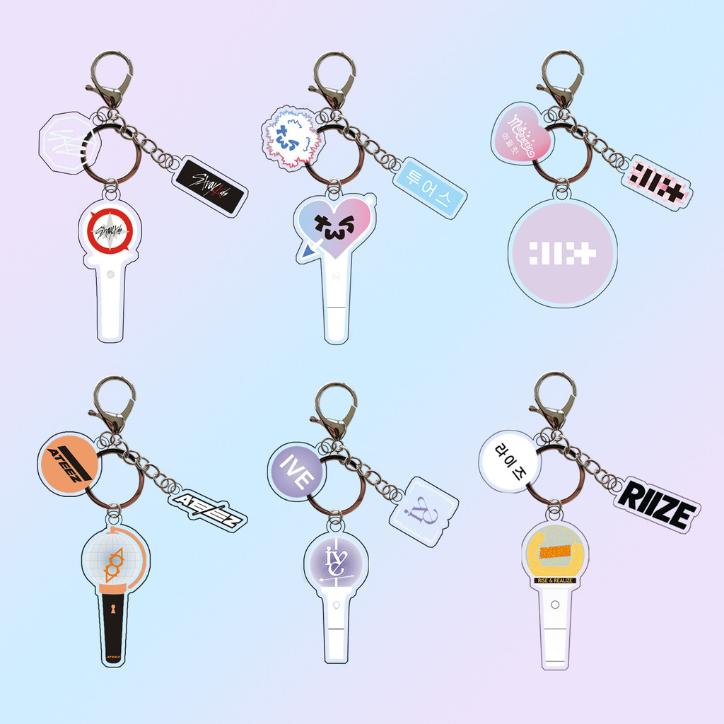 Kpop Support Light Bag Keychain Pendant ILLIT RIIZE TWS ATEEZ TWICE ...