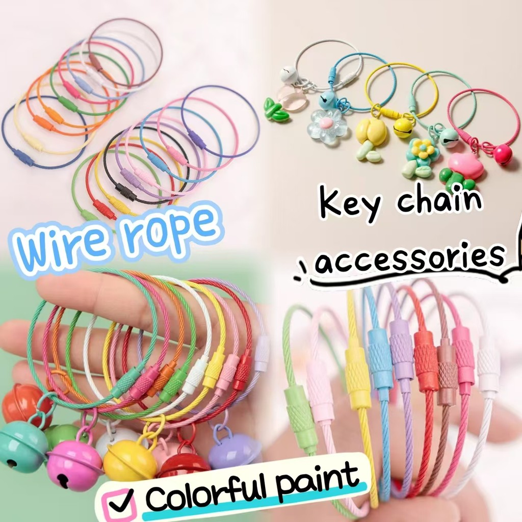 Colorful Painted Steel Wire Ring Cartoon Metal Key Large String Key ...
