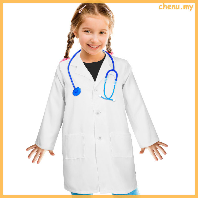 CHILDS DOCTOR LAB COAT SCIENTIST HOSPITAL SCIENTIST JACKET FANCY DRESS COSTUME E - Foto 3