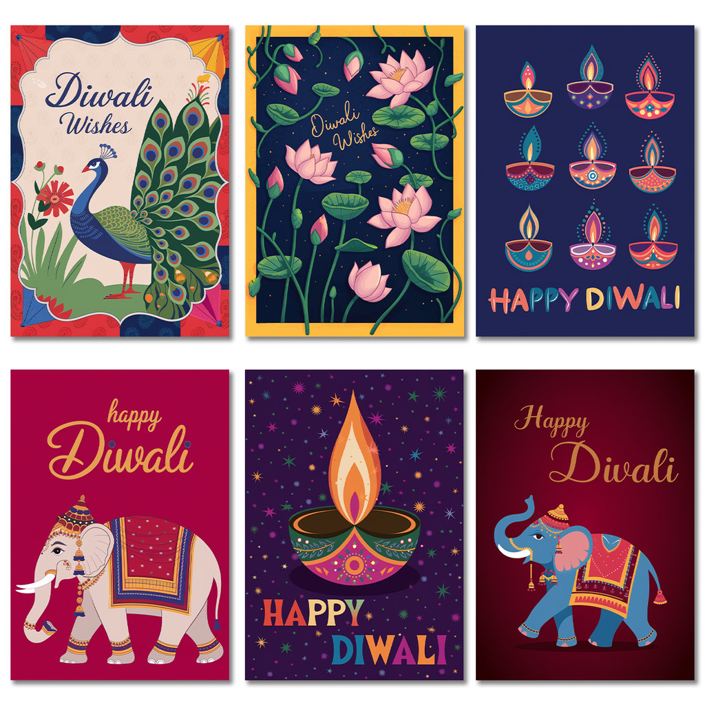【Happy DIWALI】2024 Diwali Greeting Card Gift Cards for Deepavali ...