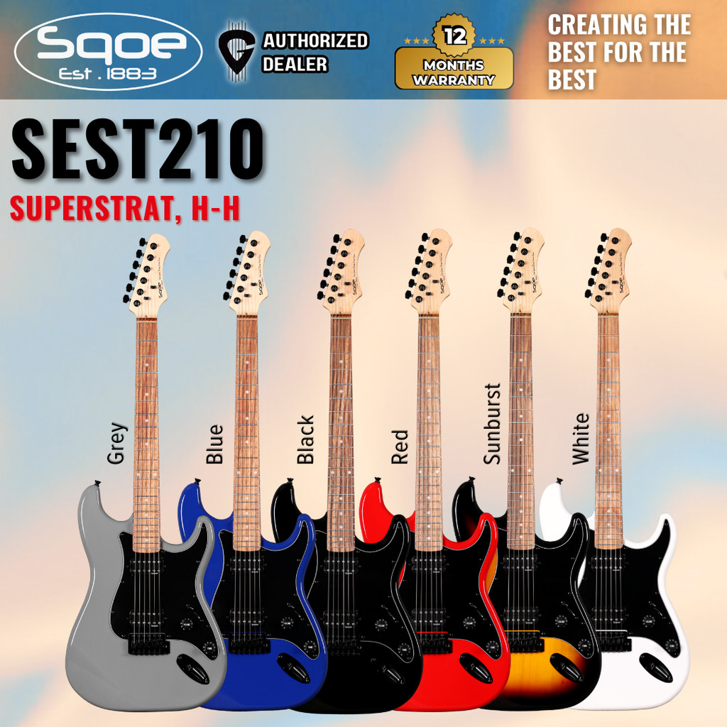 SQOE SEST210 Super Stratocaster Body HH Electric Guitar Rosewood ...