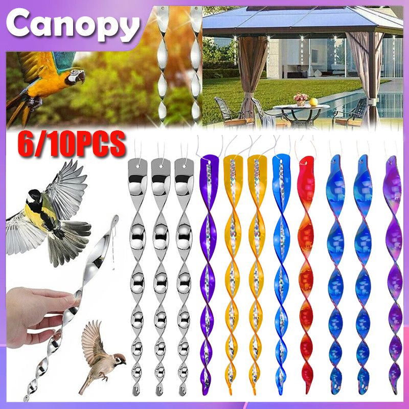 6/10 PCS Bird Repelling Stick Hanging Spiral Shape Bird Repellent Model ...