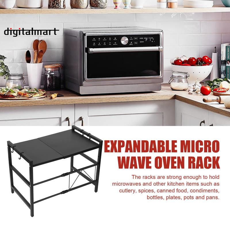 Expandable Microwave Oven Rack, 2Tier Adjustable Kitchen Countertop