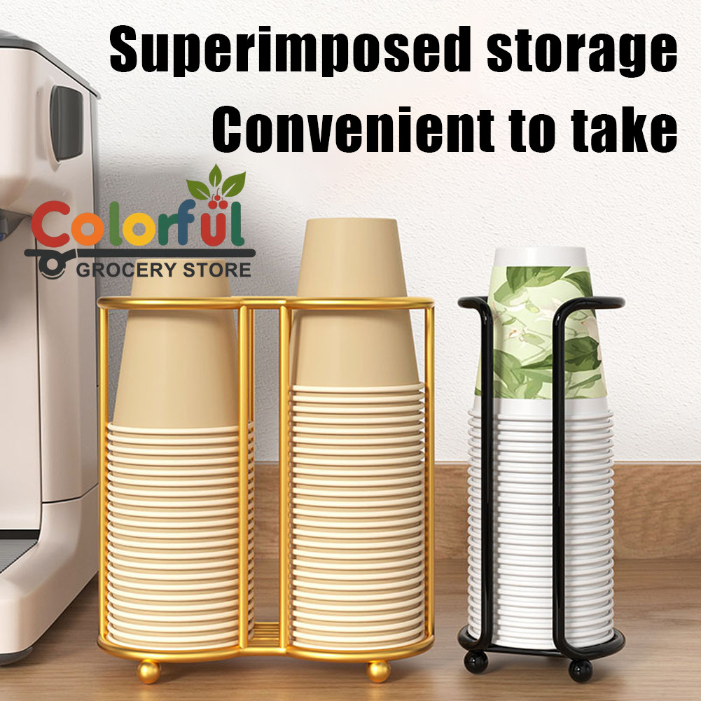 Water Dispenser Cup Holder Organizer Paper Cup Storage Rack Coffee Tea ...