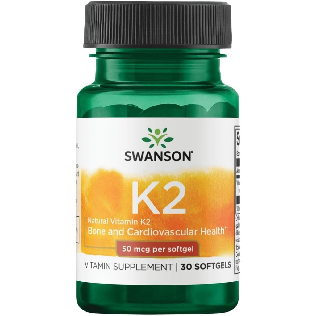 Vitamine K2 MK-7 Natto Swanson 100mcg - 30 Gélules, Complément Alimentaire Naturel