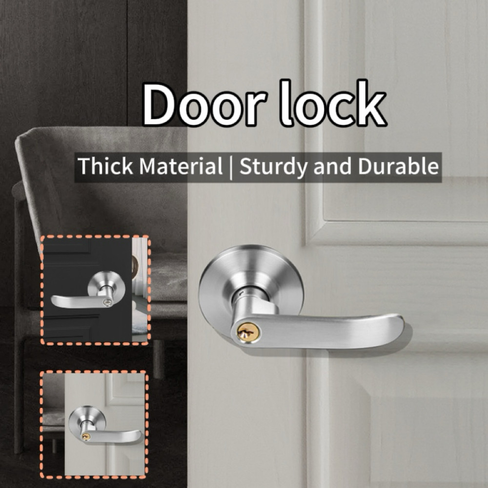Door Lock Tombol Pintu Rumah Handle Lock Interior Bathroom Three-Bar ...