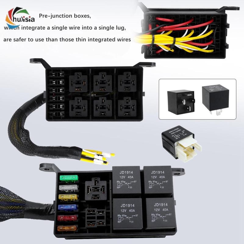 [chulisia] 12V Relay Box Relay Panel Spare Repair Part Truck 6 Slot Atc ...