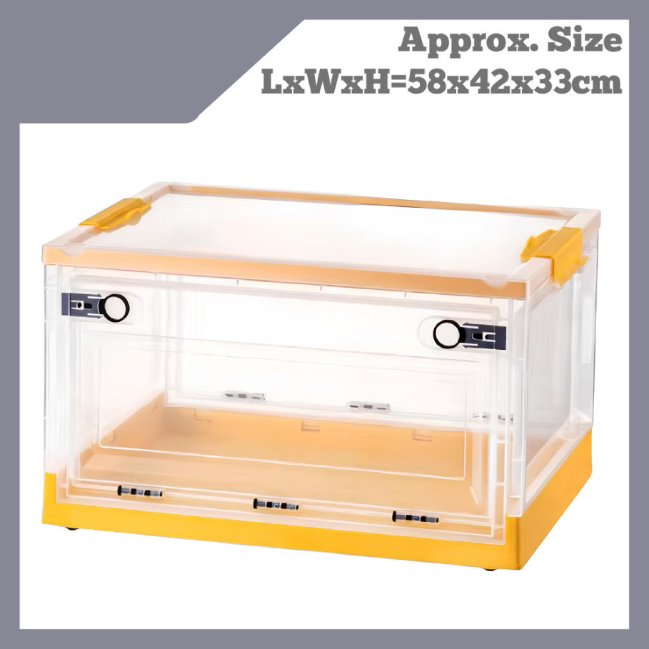 Genio Foldable Plastic Storage Box Bright Yellow, Stackable & Space ...