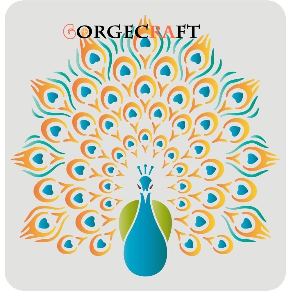 1pc Peacock Stencil Template 30x30cm Peacock Painting Stencil Template ...