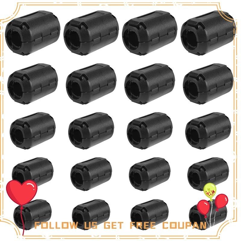 20 Noyaux Ferrite Anti-Bruit - Clips Pour Câbles RFI/EMI - 4 Tailles (5-13mm) - Réduction Interférences