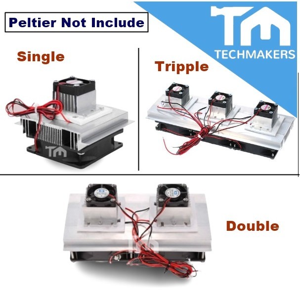 Thermo-electric Cooling Fan And Heatsink Heat Sink DIY Kit used for TEC1-12706 Pad (Exclude TEC1-12706) TechMakers