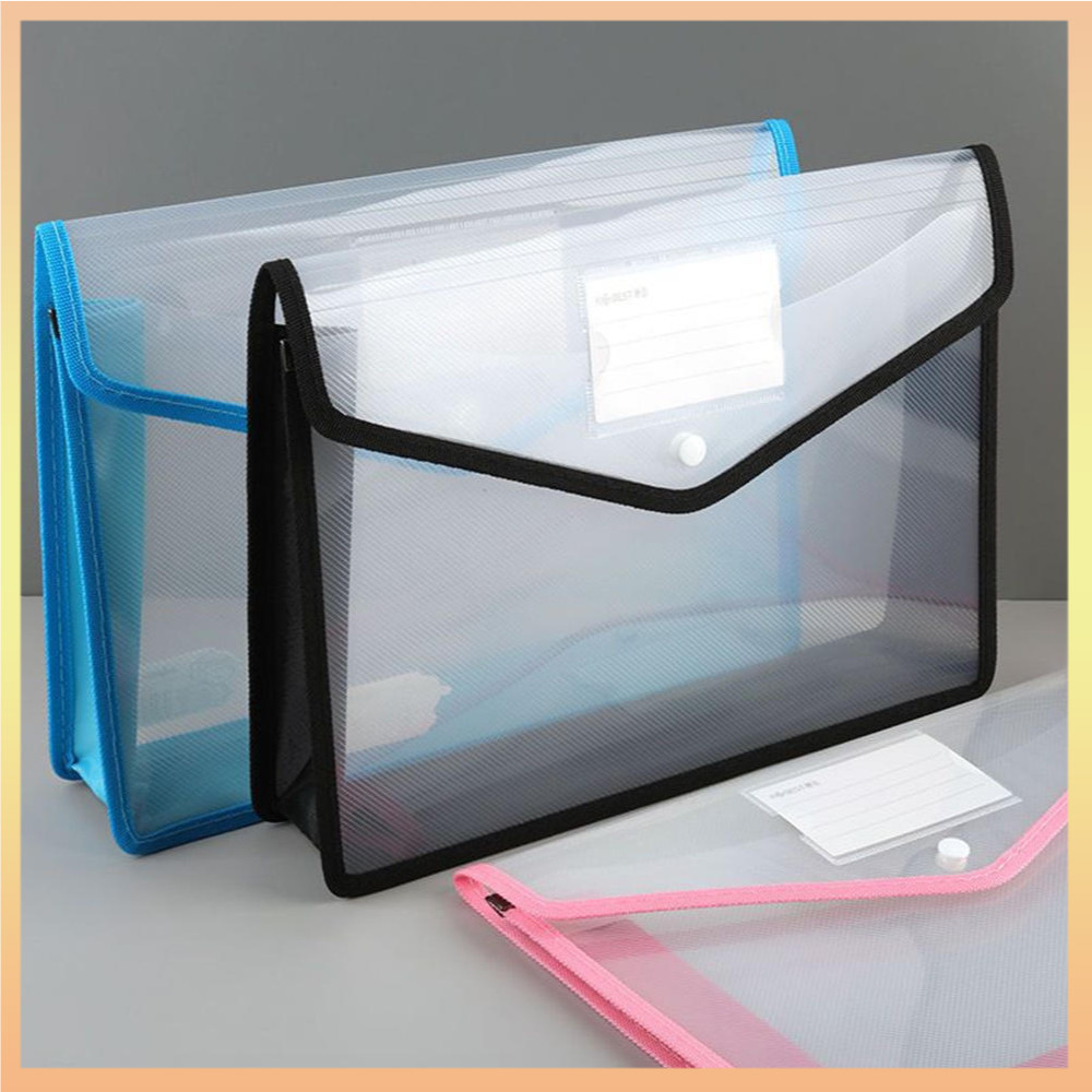Waterproof File Transparent A4 Folder Press Button Plastic Data ...