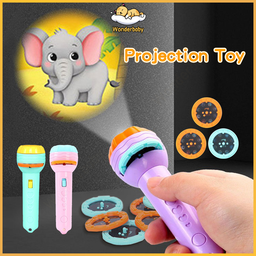 Wonderbaby Mini Flashlight Projector Kids 24 Patterns Cartoon Projector ...