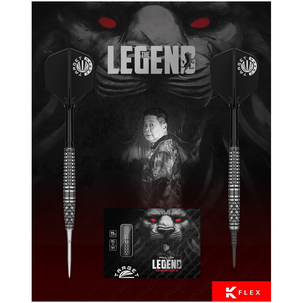 ダーツ Paul Lim Legend Generation 8 Paul Lim The Legend Gen 8 90% Tungsten SP Steel Tip Darts by