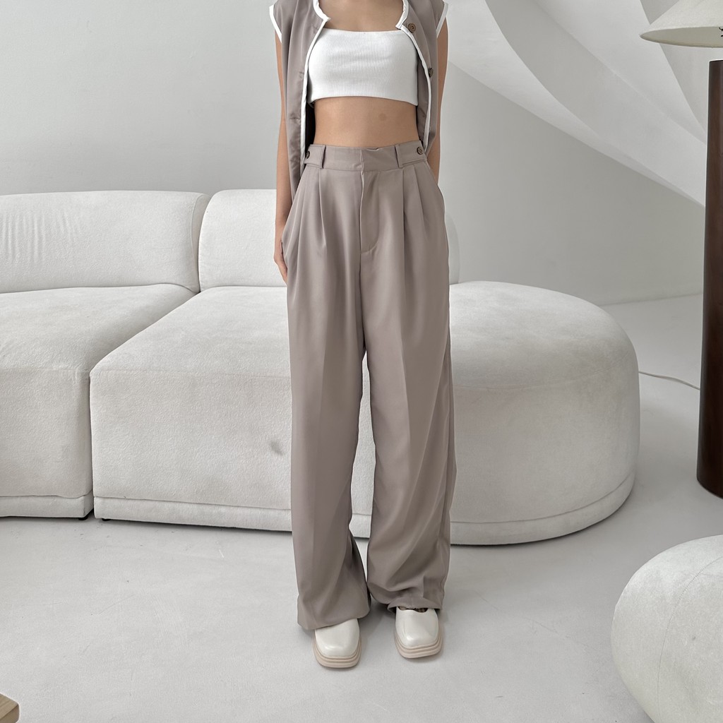 Oreo Pants - Pants - Pants Wanita Long Straight Pants Highwaist Loose ...
