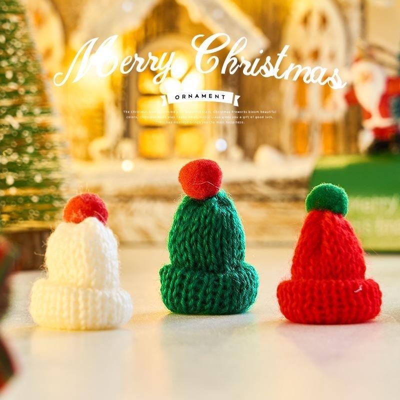 Christmas Ornaments Woolly Christmas Hats Clearance!Mini Wool Knit