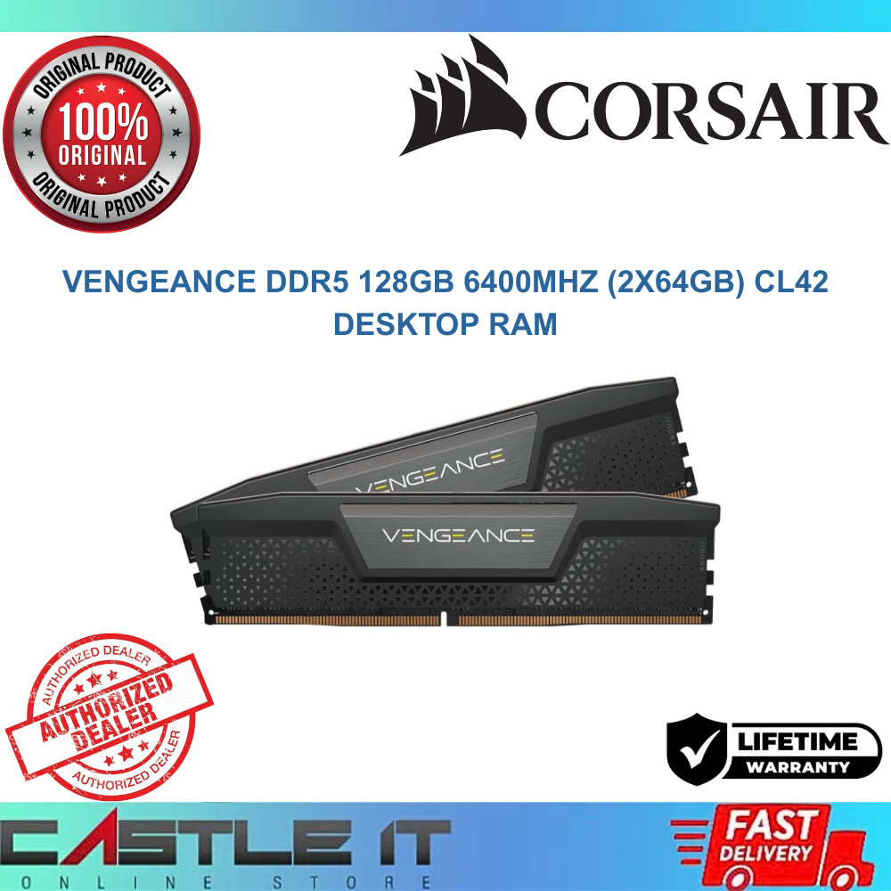 Corsair Vengeance DDR5 128GB 6400MHz (2x64GB) CL42 Desktop RAM Komputer ...