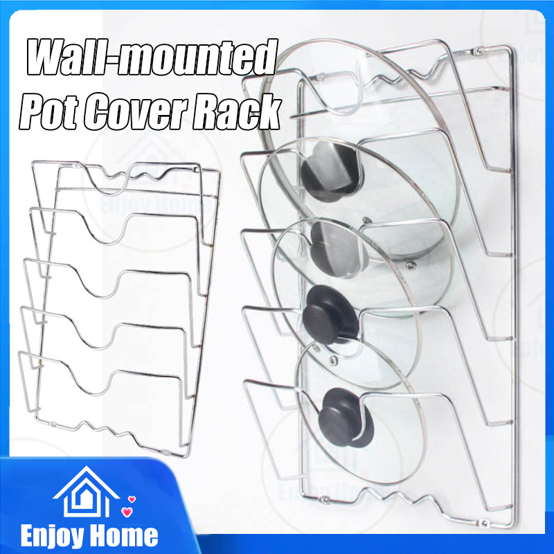 🎁Free Gift🎁Pot Lid Rack Wall Mounted Multilayer Rust Proof Kitchen ...