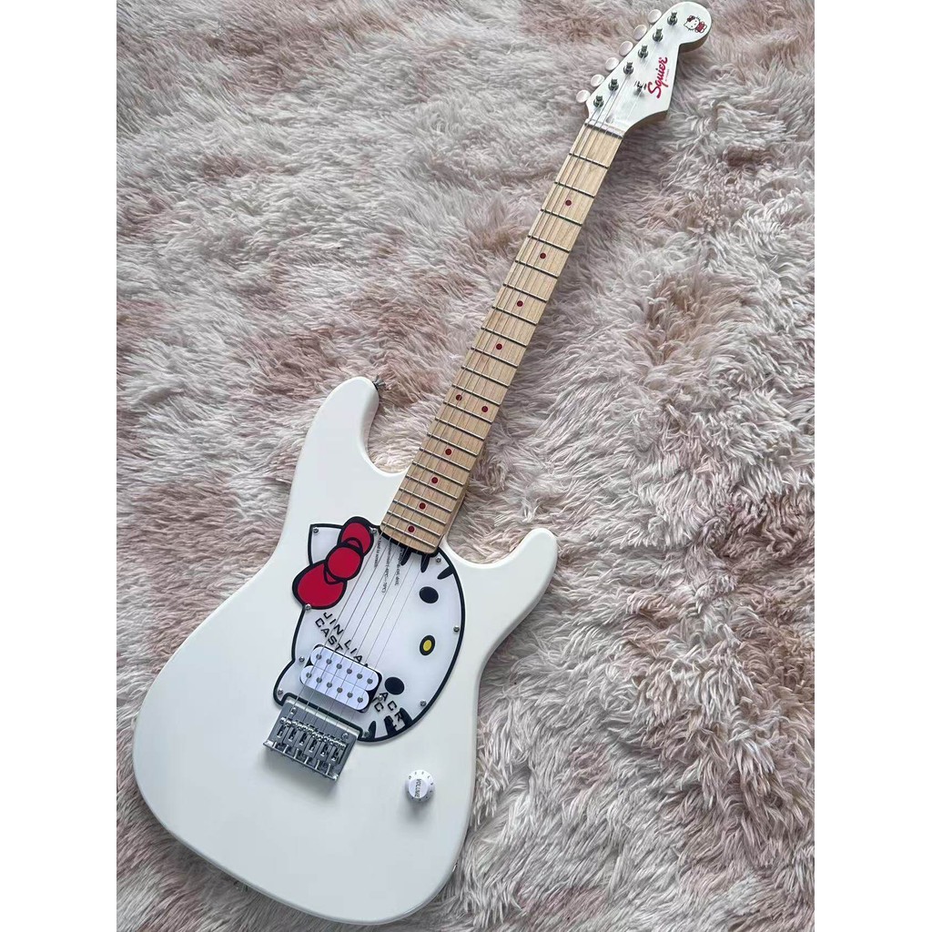 Fender Hello Kitty White Squier Stratocaster Electric Guitar | Shopee ...