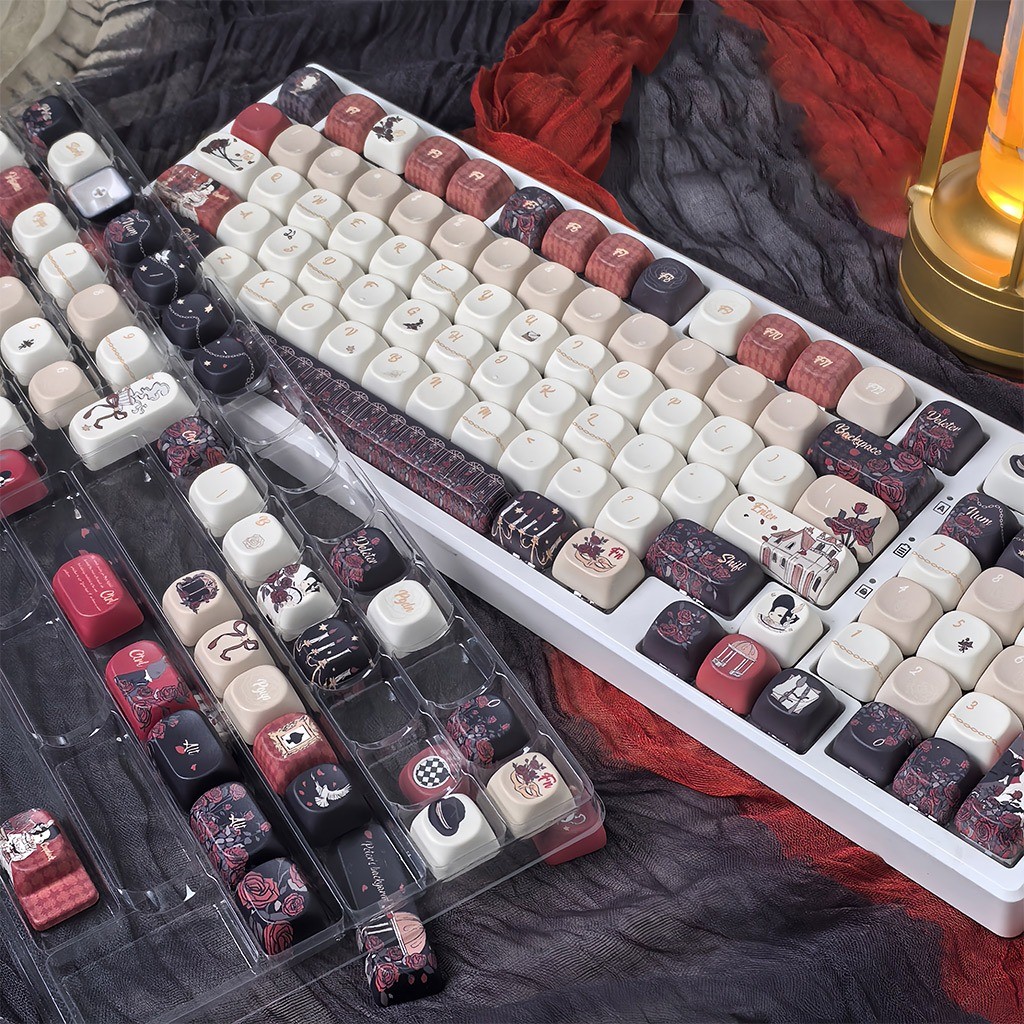 Rose Rabbit Keycaps Cherry/MOA Profile 130 Keys PBT Dye Sublimation ...
