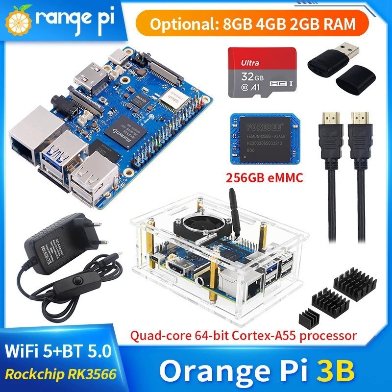 [In stock] Orange Pi 3B 8GB 4GB 2GB RAM Rockchip RK3566 WiFi5+BT 5.0 ...