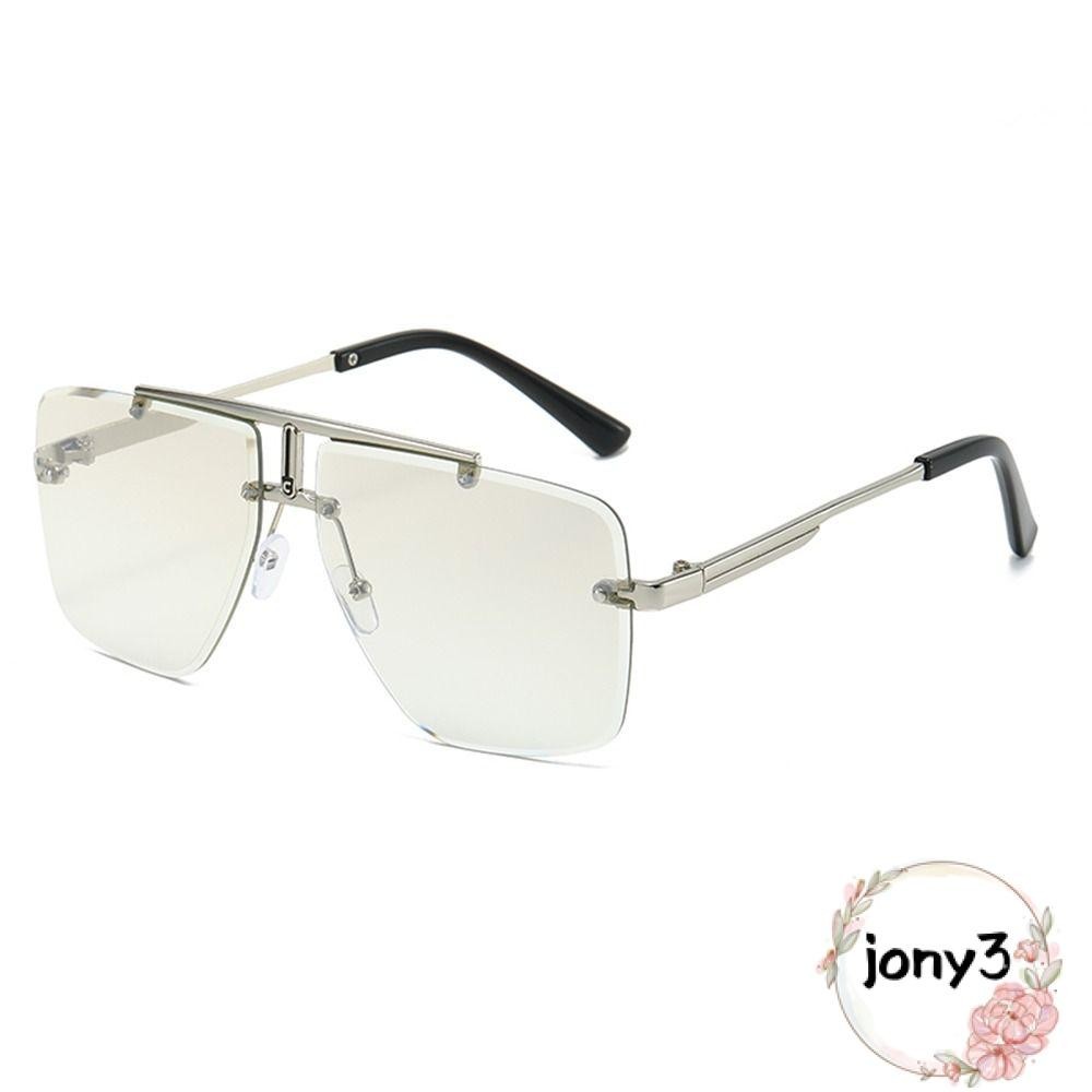 JY Men's Shades, Frameless Square Frame Double Bridge Sunglasses ...