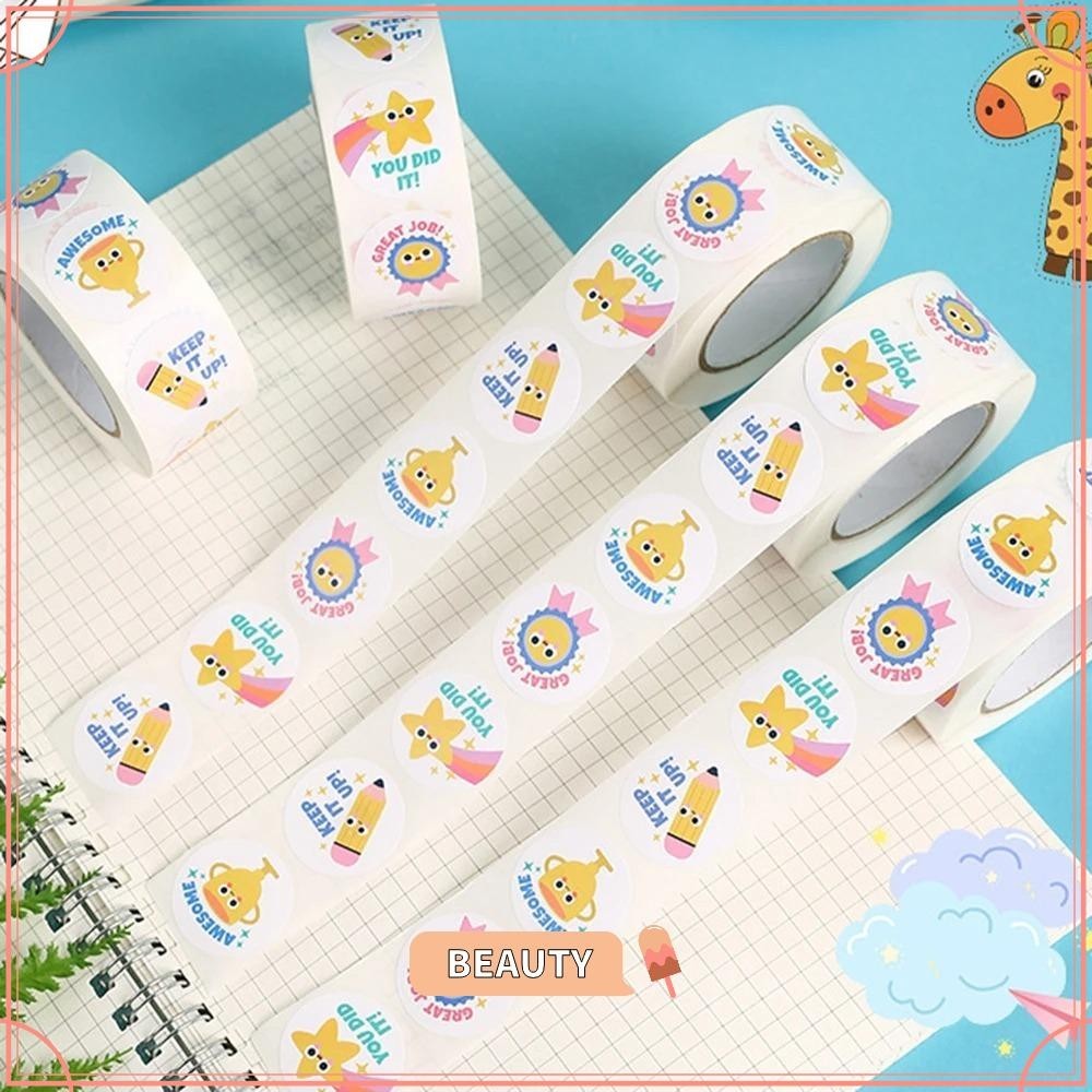 BEAUTYONE Animal Stickers for Kids, DIY Paper 1inch Round Cartoon Toys ...