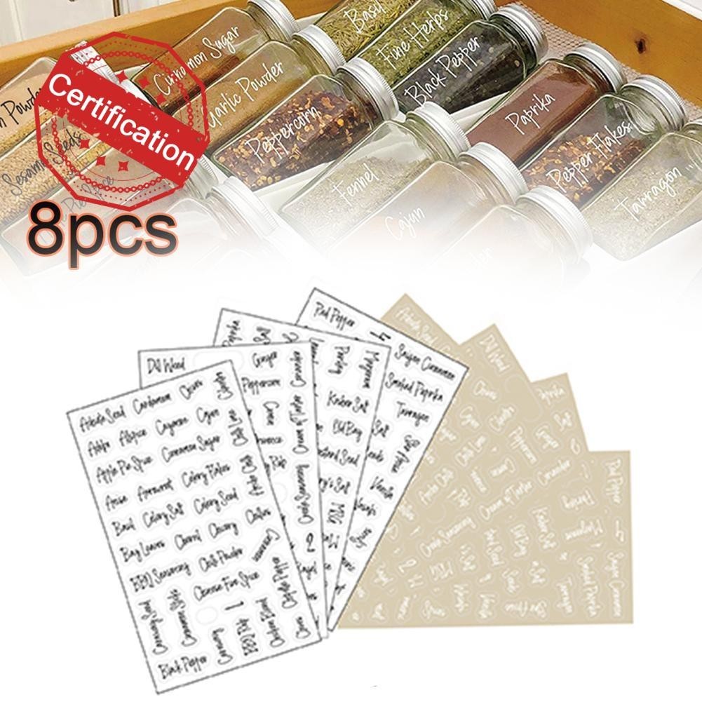 Farmhouse Pantry Labels 8 Sheets Transparent Waterproof Pantry Stickers ...