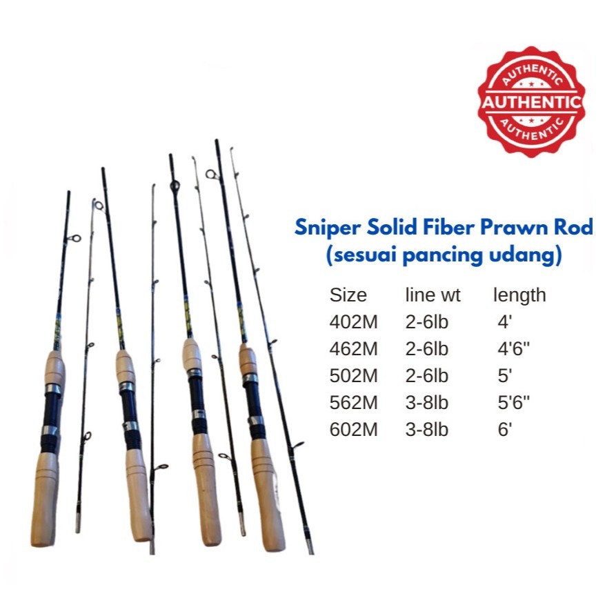 SNIPER SUPER TINY ULTRALIGHT SOLID FIBER PRAWN ROD (JORAN UDANG) 🔥Ready ...