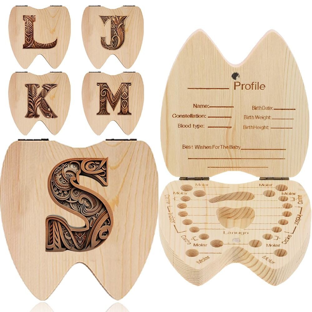 Compact Baby Tooth Box Save Milk Teeth Wood Kids Storage Case 2025 New ...