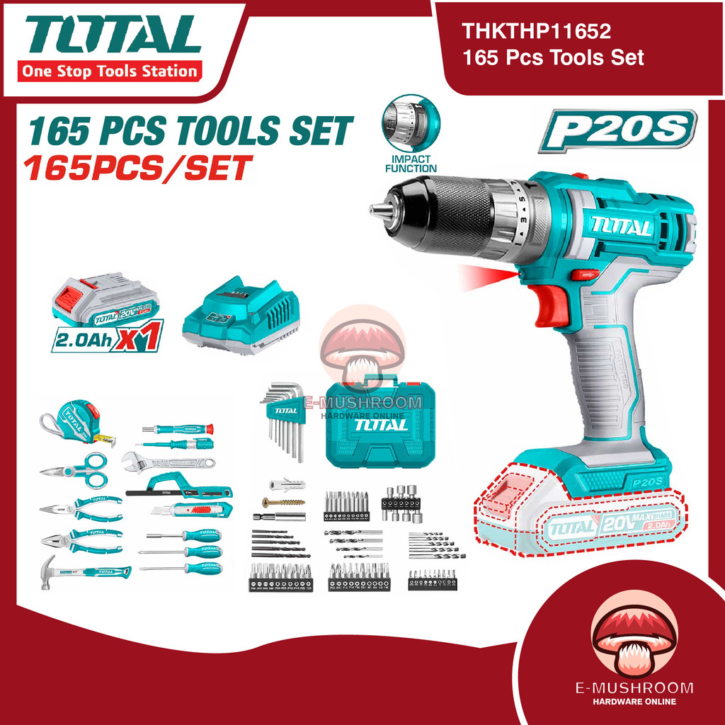 Total 165 Pcs Hand Tools Set THKTHP11652 Toolbox For Home & Workshop ...