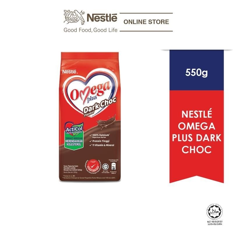 NESTLE OMEGA PLUS Acticol Dark Chocolate Softpack 550g | Shopee Malaysia