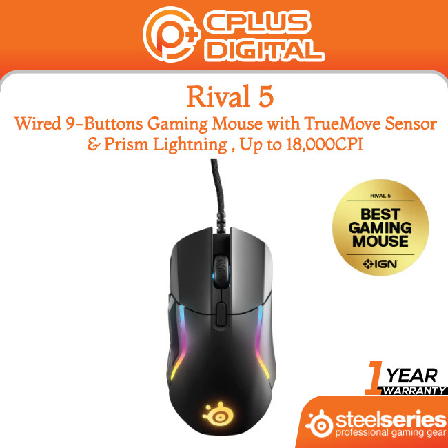 SteelSeries Rival 3 /Rival 5 / Rival 600 Gaming Mouse - Optical Sensor ...