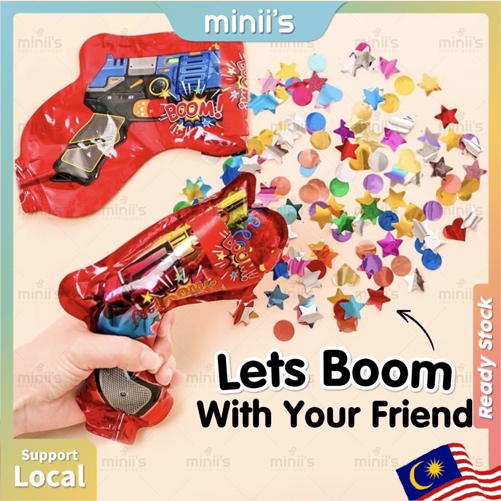 Miniis Confetti Firework Gun Popper Handheld Poppers 1 pcs For Birthday ...