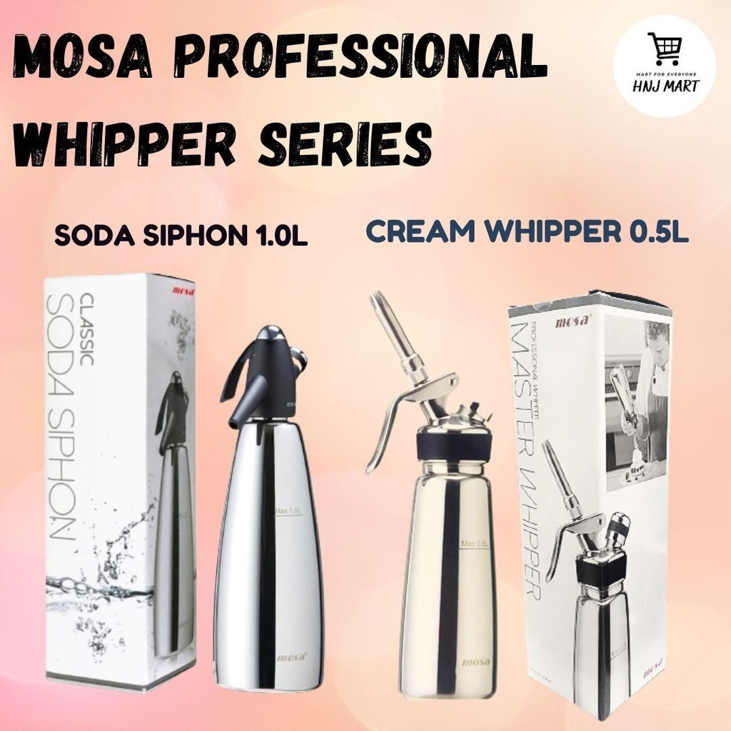 MOSA STAINLESS STEEL CREAM WHIPPER 0 5L MOSA STAINLESS STEEL SODA 