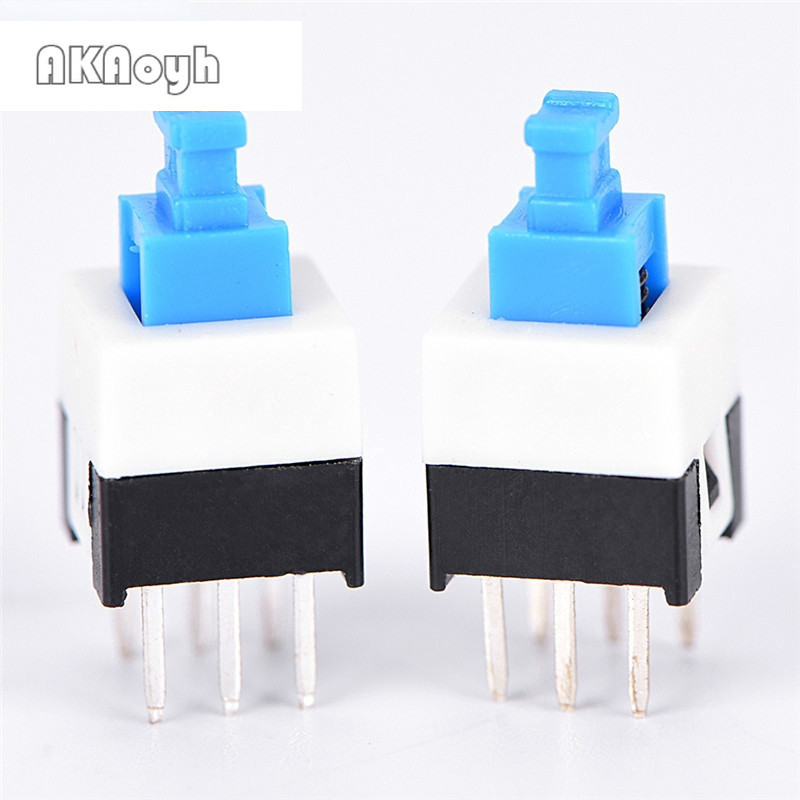 20pcs 6Pin Push Tactile Power Micro Switch Self lock On/Off button ...