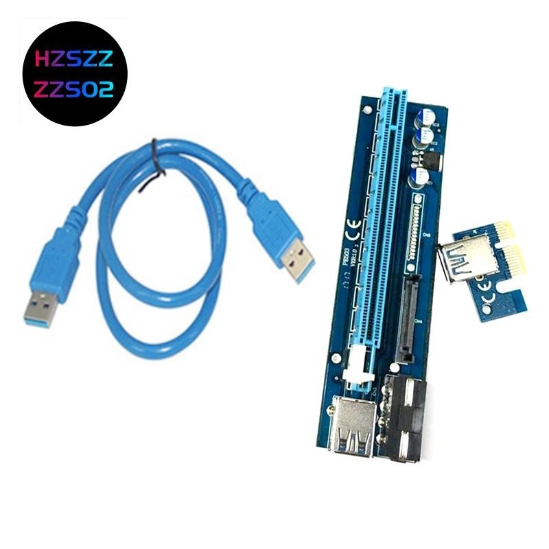 PE503 PCI-E 1X to 16X Extension Cable Dual Power Supply Interface 4PIN ...