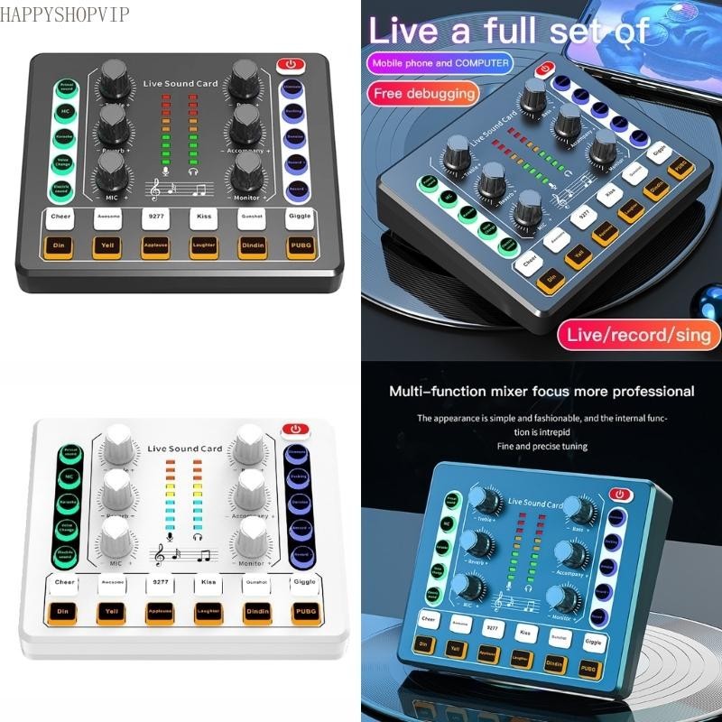 HSV Sound Mixer With Voice Changer Mixer Sound Card LED Light for ...