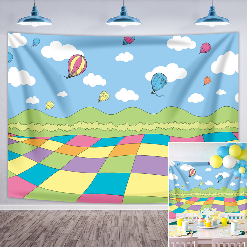 Aperturee Blue Oh The Places You Go Happy Birthday Rectangle Backdrop