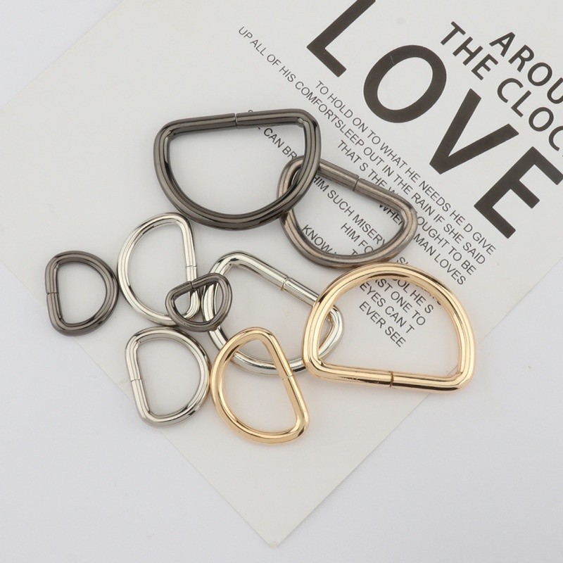 20pcs/lot Metal D-shaped Keychain DIY Handmade Keychain Diagonal Cross ...
